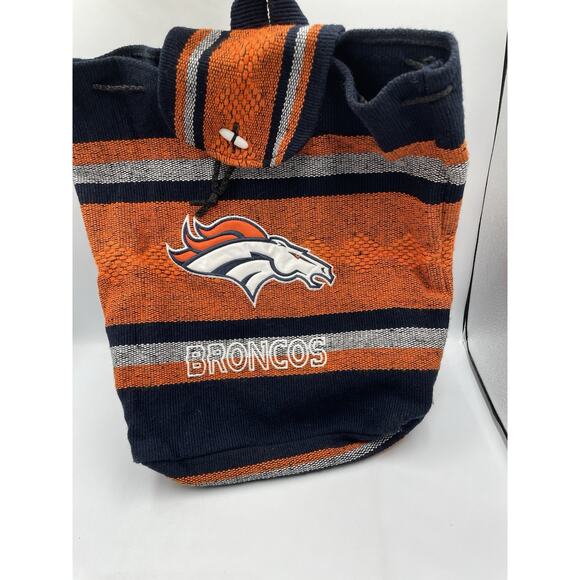 Denver Broncos Woven Backpack with Drawstring Closure NWOT - Picture 2 of 6